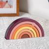 Wooden Rainbow Stacker Arch Bridge Playset Stacking Toys for Activity Boy
