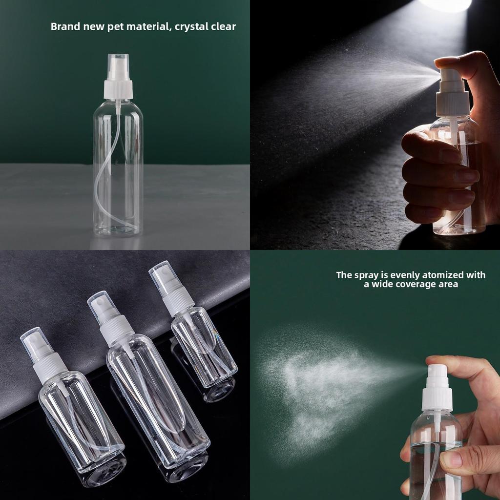 Transparent Pet Spray Bottle With Press Down Nozzle For Hand Sanitizer And Cosmetics