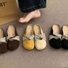 Flat bottom retro Mary Jane half slippers women's fashion outer wear spring 2025 new light mouth with skirt bag head holder