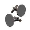 Stainless Steel Round Cufflinks for Men's Shirts (15mm)