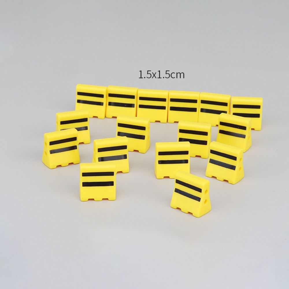 Early Teaching Kids Cognition Street Scene Model Mini Traffic Cones Road Block Fences Road Signs