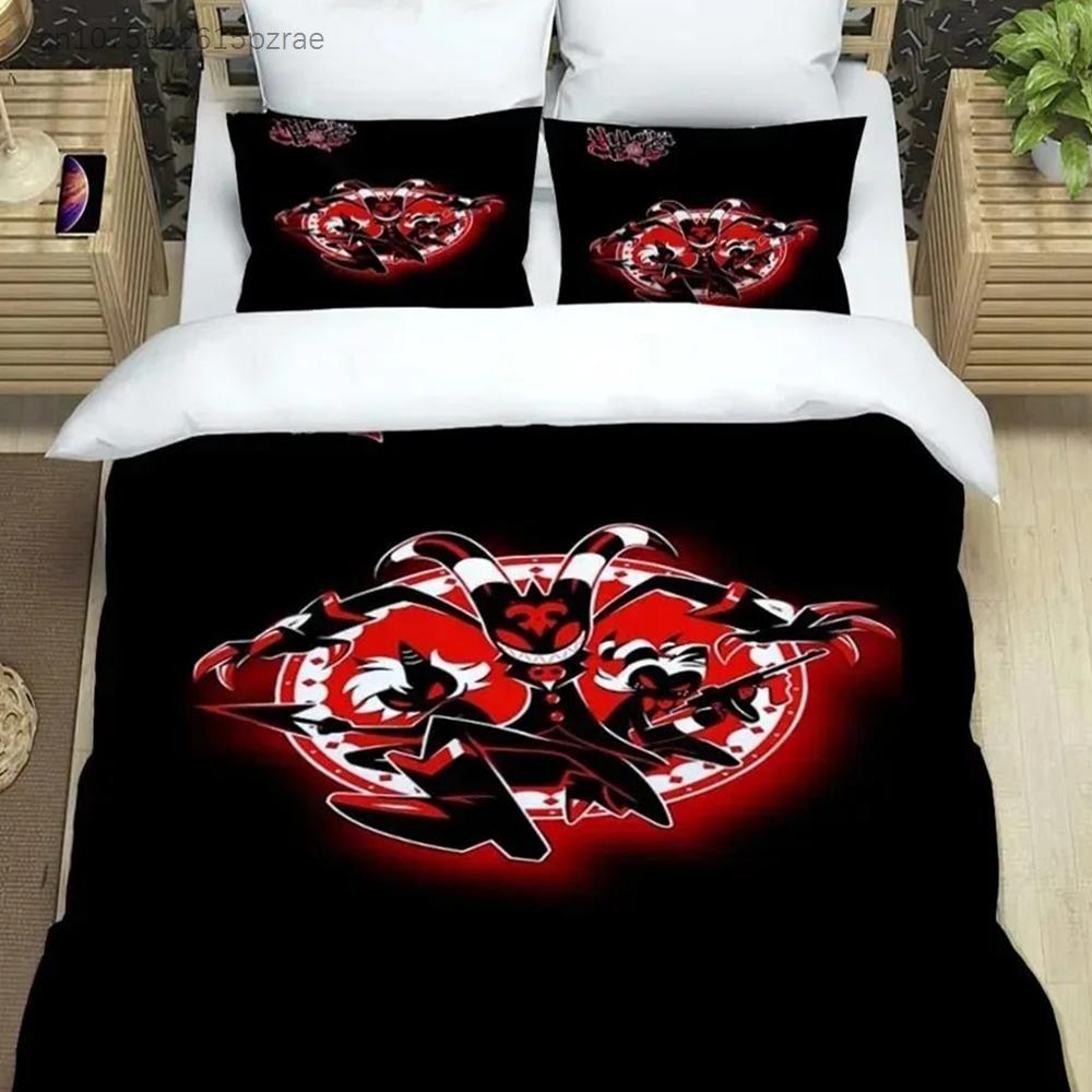 Anime Duvet Cover Pillowcase Bedding Set H-Helluva Boss Adult Boy Girl Bedroom Decoration Children Single Double Large Size