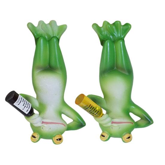 Socha Pijící žáby vzhůru nohama Invertovaná kreslená figurka žáby Pryskyřičná zvířecí socha Venkovní zahradní ozdoba na květináč