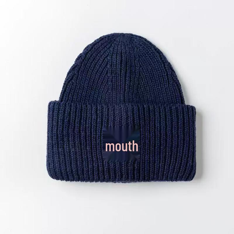 Classic Smiley Face Wool Knit Hat - Thickened, Unisex, European & American Style