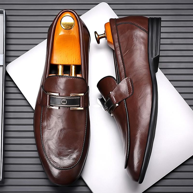 Mode Klassische Lässige Slipper Mann Neu Handgefertigt Slip-on Flats Lässige Lederschuhe Bequeme Herren Rutschfeste Businessschuhe Fahrschuhe