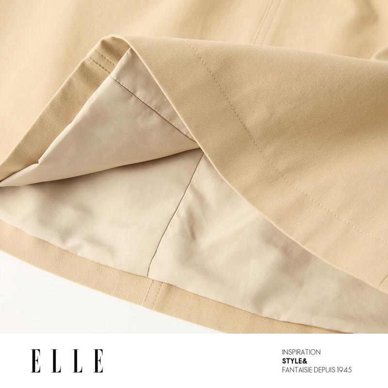 ELLE Women's Khaki A-Line Workwear Skirt