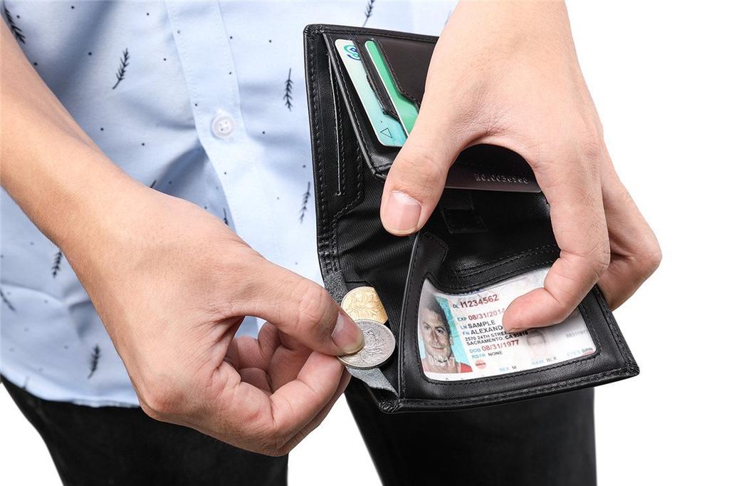 Huztencor Bifold Wallet for Men and Slim Bifold Card Holds 11 Large Coin RFID Black Women, Wallet, Anti-Magnetic, Case, Cards, Capacity, Popular,