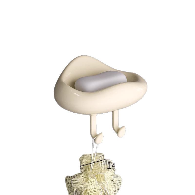 Pudełko na mydło Domowe pudełko na mydło Dwupoziomowy Drenujący Stojak do przechowywania Wysokiej klasy Montowany na ścianie, Bez potrzeby wiercenia w ścianie