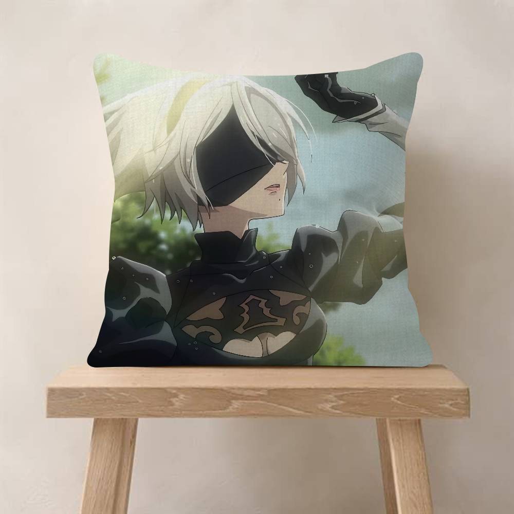 Game Nier Automata Cartoon Pillow Cushion Cover Pillowcase Living Room Sofa Home Decor