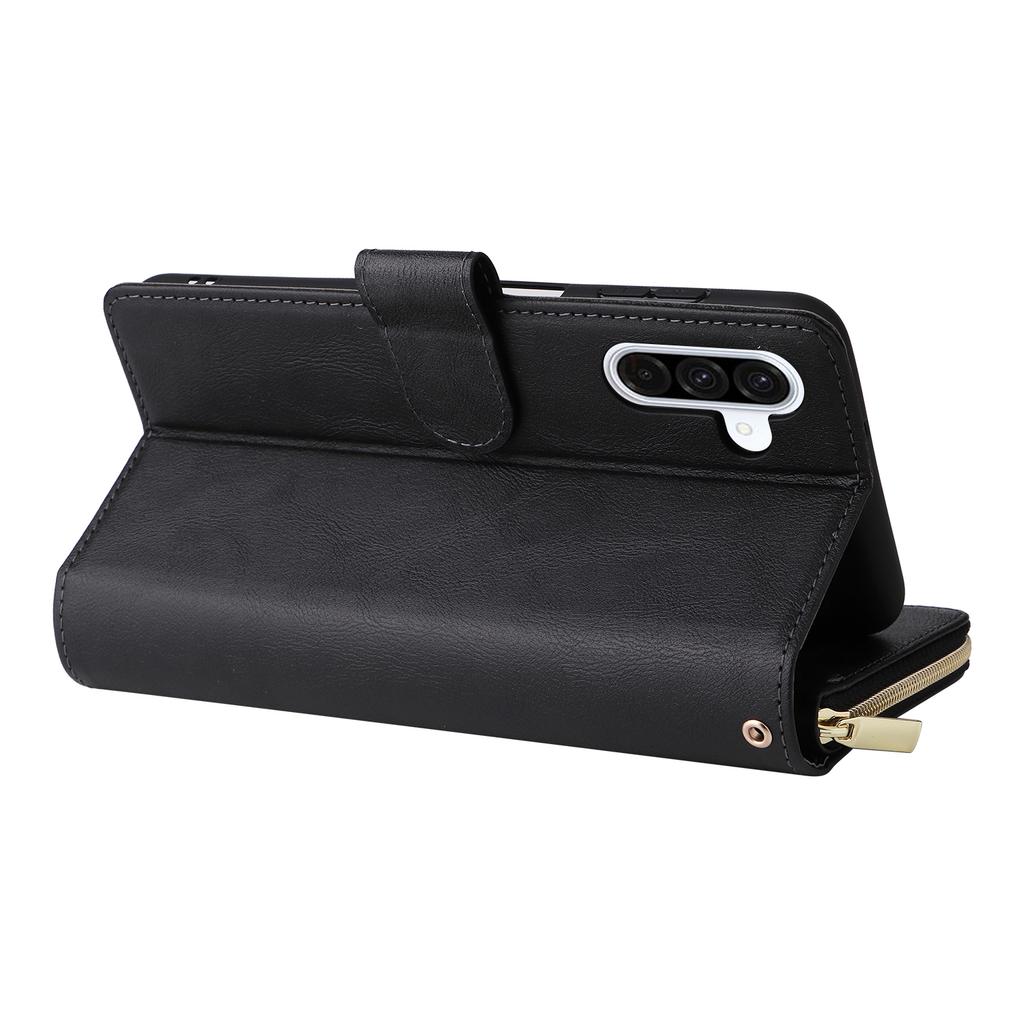 Für Samsung Galaxy A56 5G Hülle Reißverschlusstasche PU Leder Handyhülle mit Handschlaufe