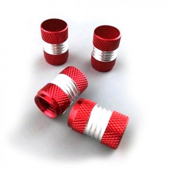 4x Red Aluminum Car Accessories Tyre Valve Dust Caps Motorcycle Bike Universal