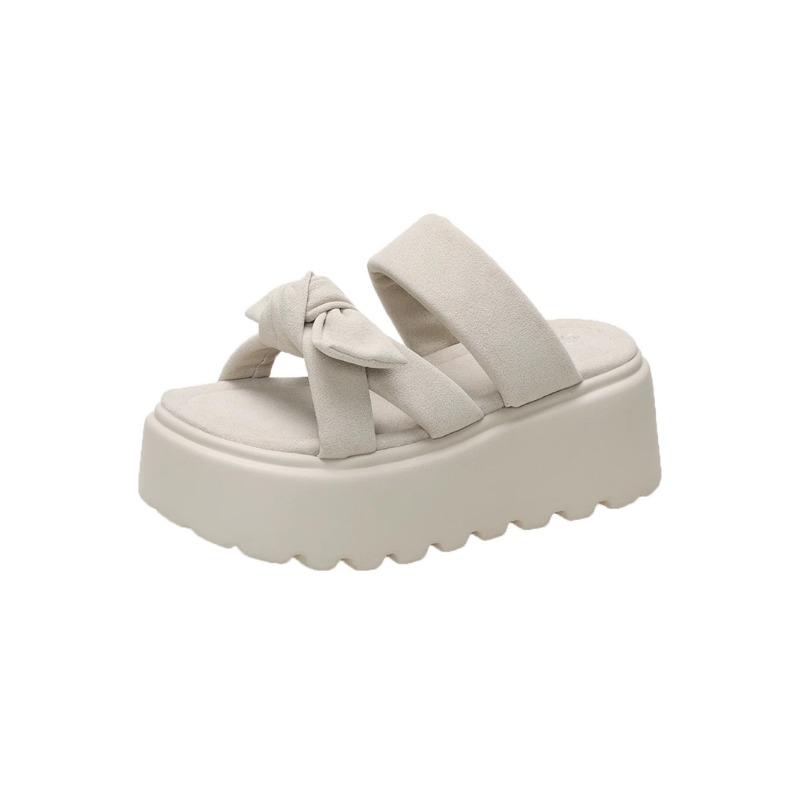 Fashion NEW Casual 8CM Wedge Slippers for Women Summer Non Slip Platform Sandals Woman Open Toe Comfortable Female Chunky Beach Slippers