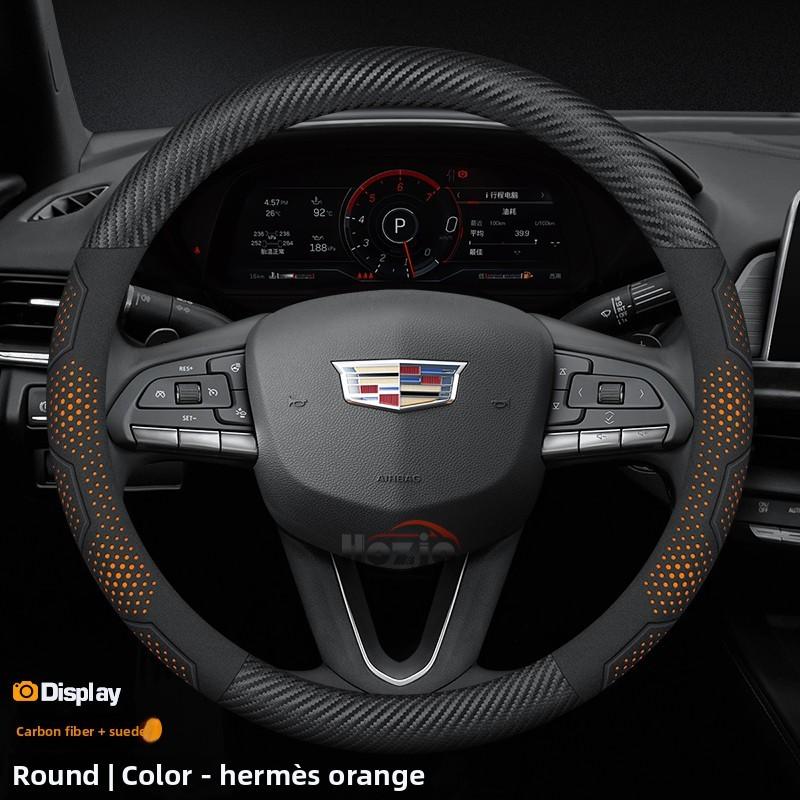 cuwklz1 Leather Car Steering Wheel Cover for Cadillac Escalade 3 4 ATS SRX CT6 CTS XT5 STS CT5 XT6 XT4 Lyriq Accessories