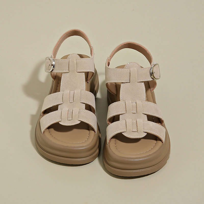 

Римские сандалии летняя новая мода обувь размер толстая мягкая подошва не устают ноги пляжная обувь 40 абрикосовый