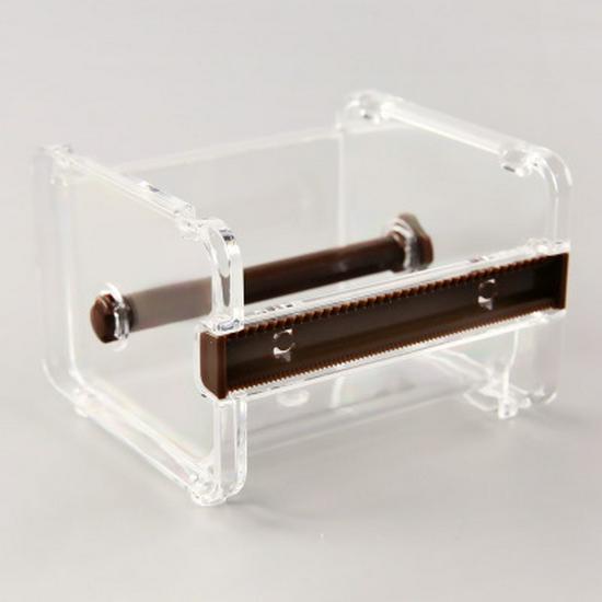 Washi Tape Cutter & Storage: Transparent Office Stationery Dispenser & Holder