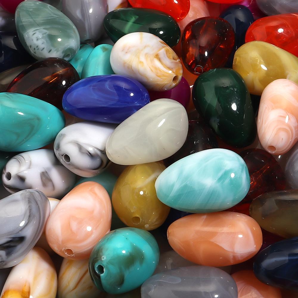 10pcs 29x20mm Irregular Acrylic Beads Colorful Oval Cloud Beads Loose Beads For DIY Jewelry Making Bracelet Necklace Accessories