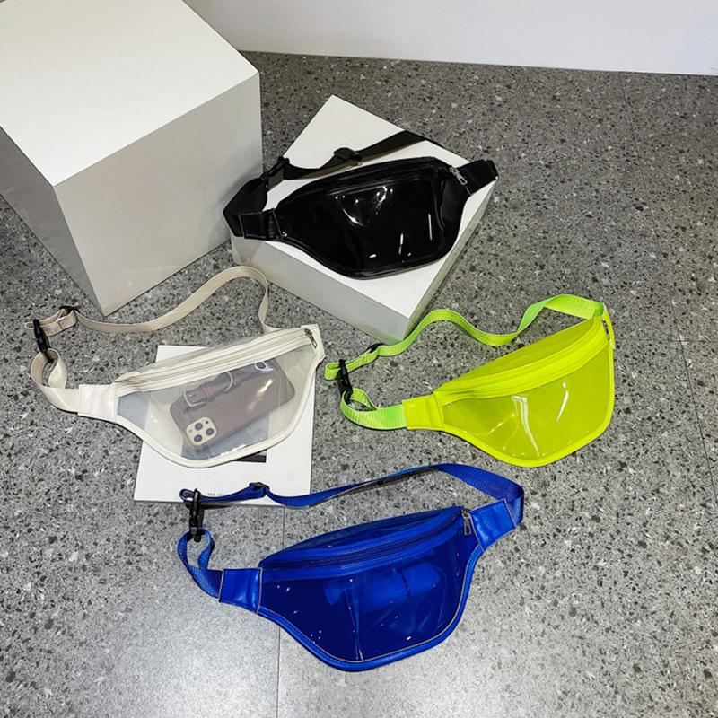 Women Waterproof Fanny Pack Fashion Laser Clear Waist Bags Transparent Shoulder Bag Travel Crossbody Chest Bags