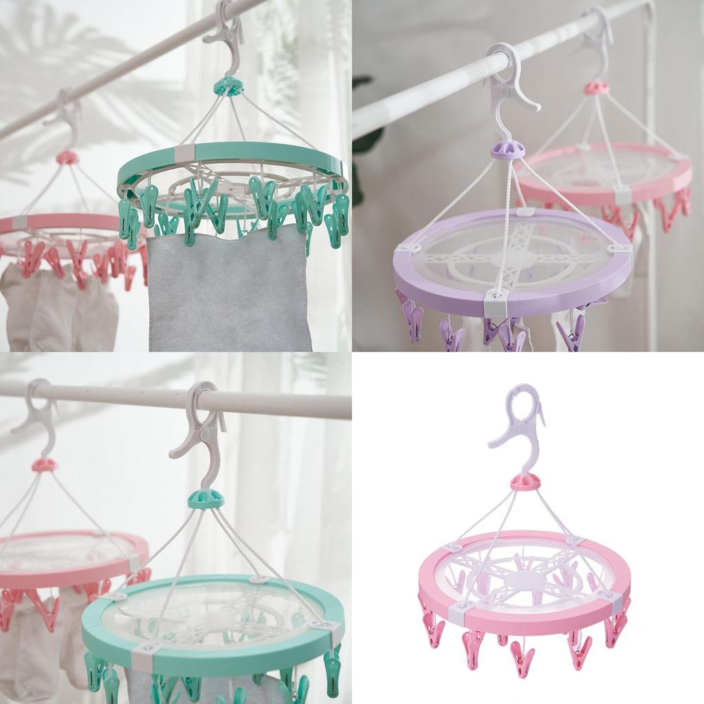 Stendibiancheria Rotondo Portatile Con Molti Ganci Per Vestiti Bucato E Calzini