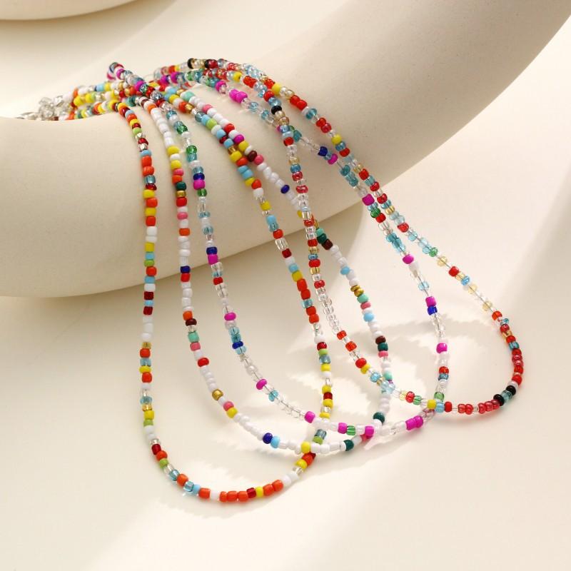 Neue Dopamin-Bonbonfarbe Reiskorn-Halskette, Böhmische Handgemachte Perlen-Halskette Schmuckzubehör