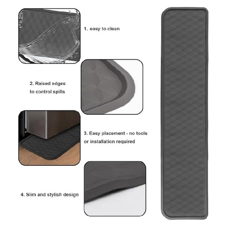 Strong Silicone Refrigerator Tray Simple Cleaning Spill Guard Nonslip Bottom for Under Freezer and Washing Machine