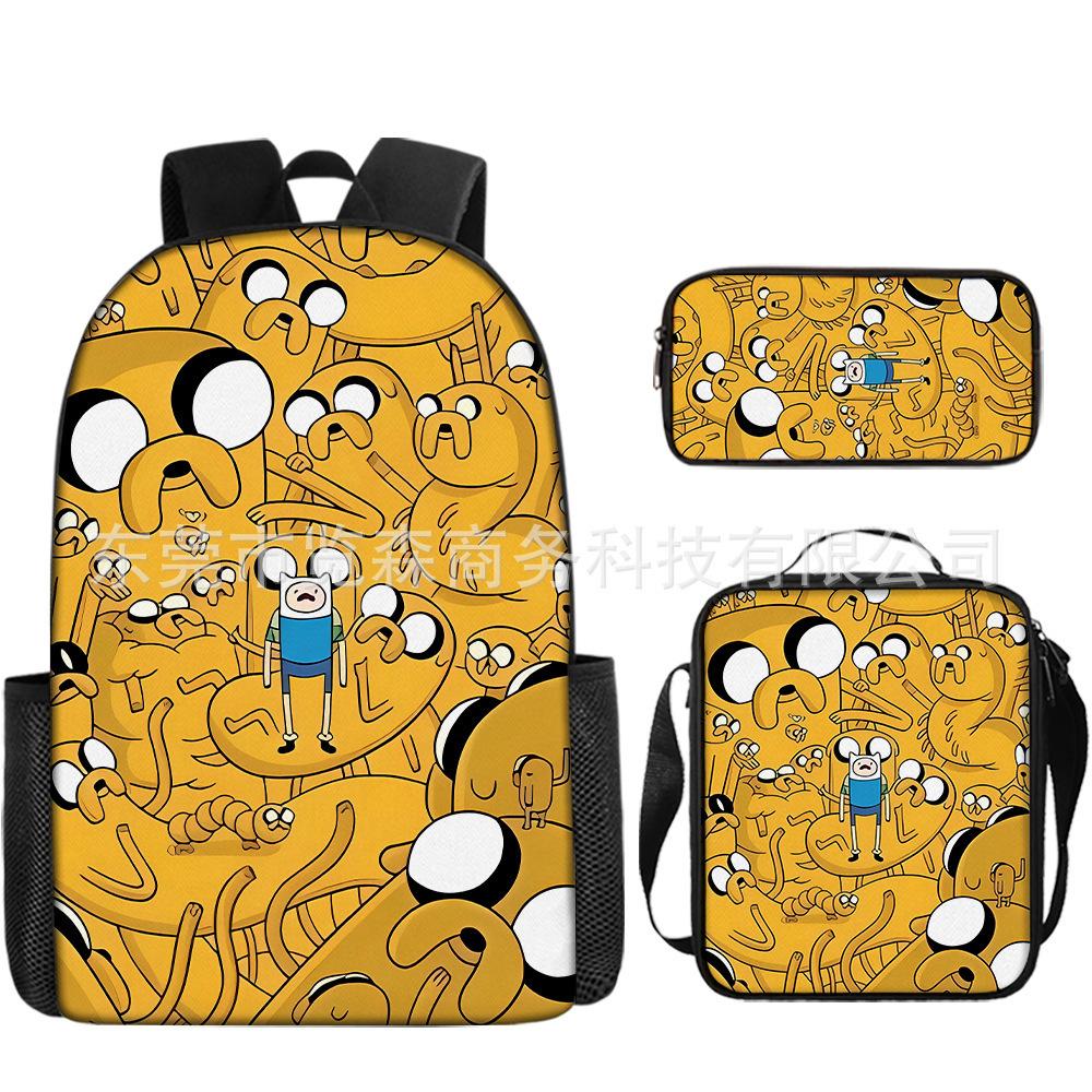 Adventure Time Backpack Set 3-Piece Comic Bookbag Shoulder Bag Pencil Case