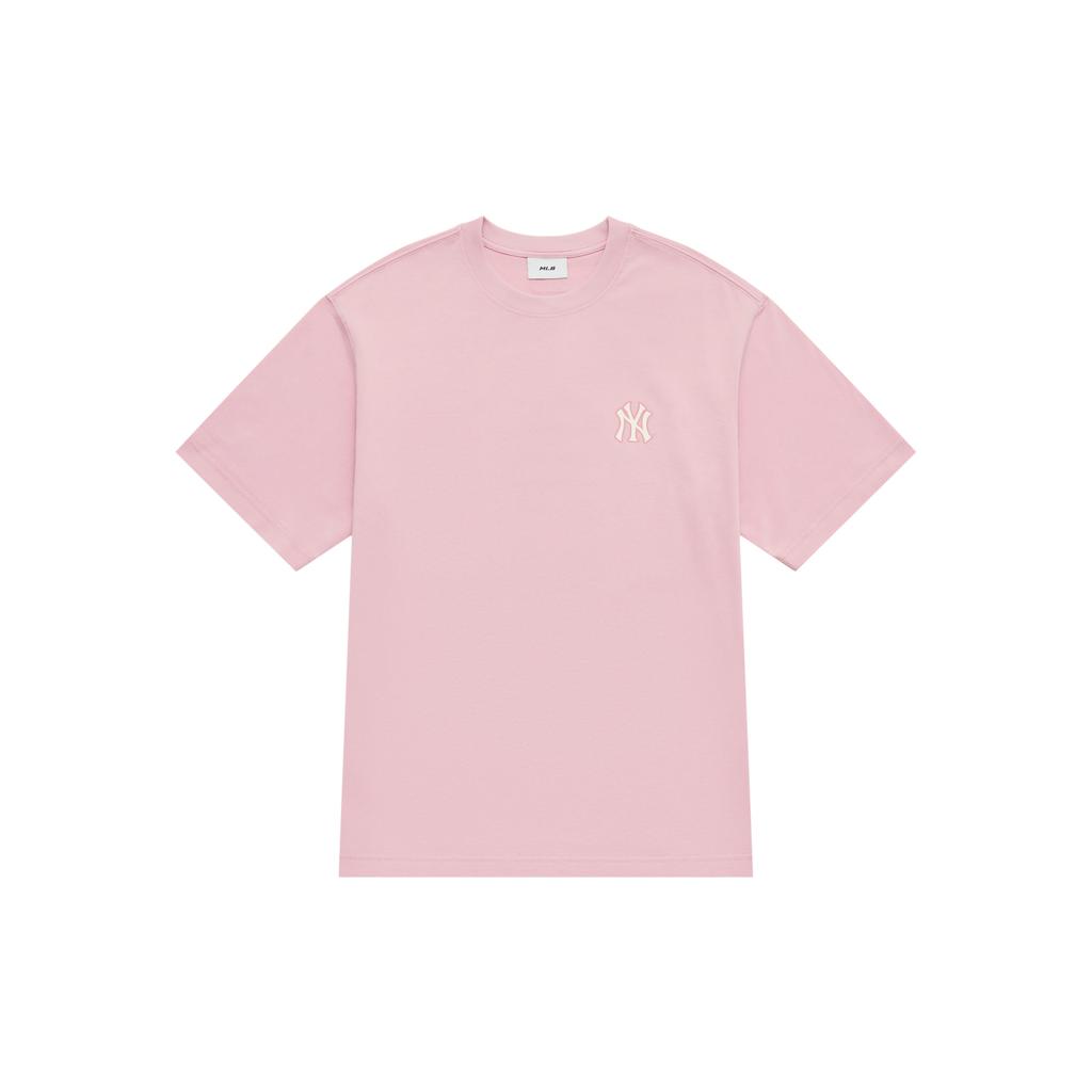 New MLB MONOGRAM Collection New York Yankees SS25 T Shirt Unisex Pink 3ATSM0653-50PKM