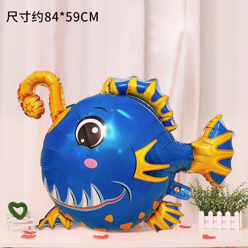Ocean Animal Balloons, Baby Birthday Party Arrangement, Children'S Birthday Cartoon Living Room Print Special Shape