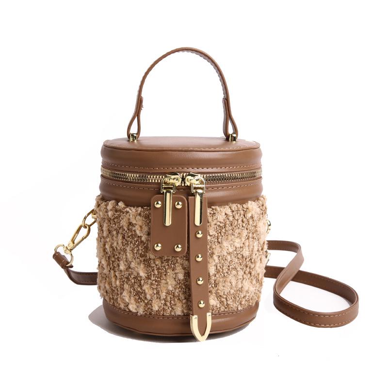 

Ретро сумка кроссбоди с леопардовым принтом: Модная шикарная сумка-ведро для женщин Осень/Зима 2025 коричневый