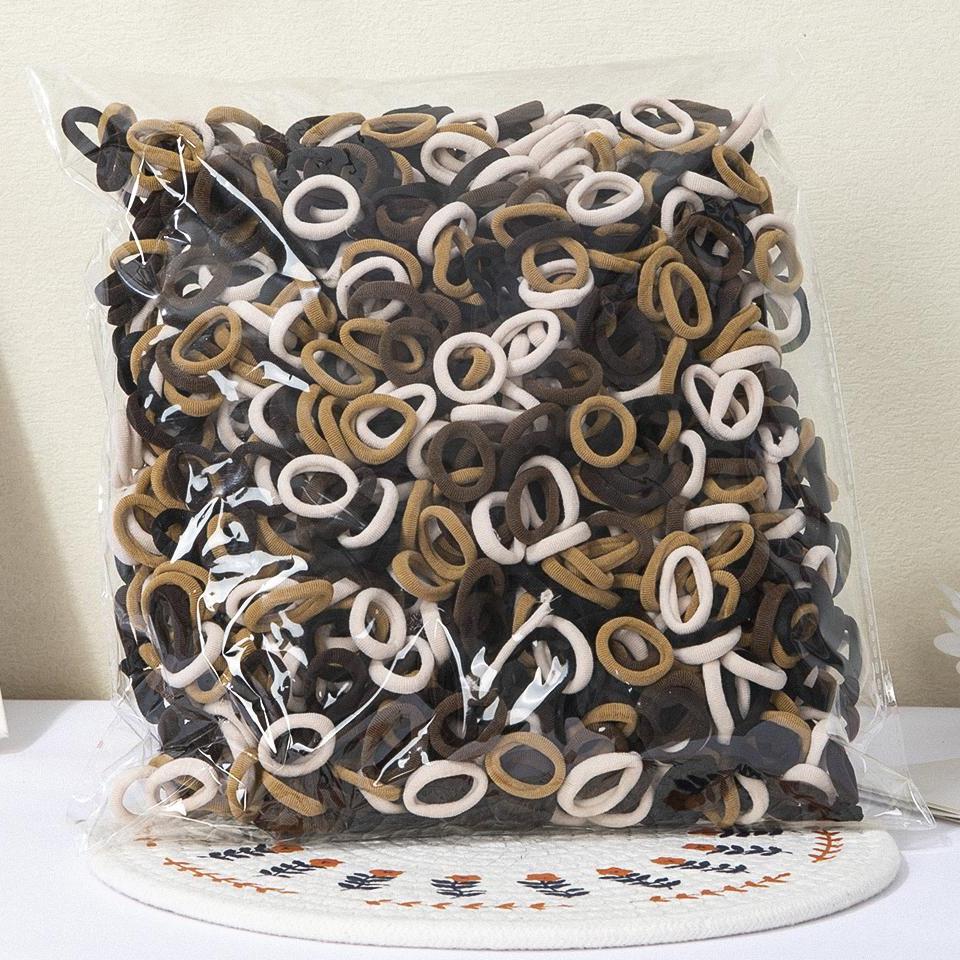 100 SZTUK Kolorowe Podstawowe Nylonowe Elastyczne Gumki do Włosów dla Dziewczynek do Kucyka Scrunchie Gumka Dziecięce Podstawowe Akcesoria do Włosów