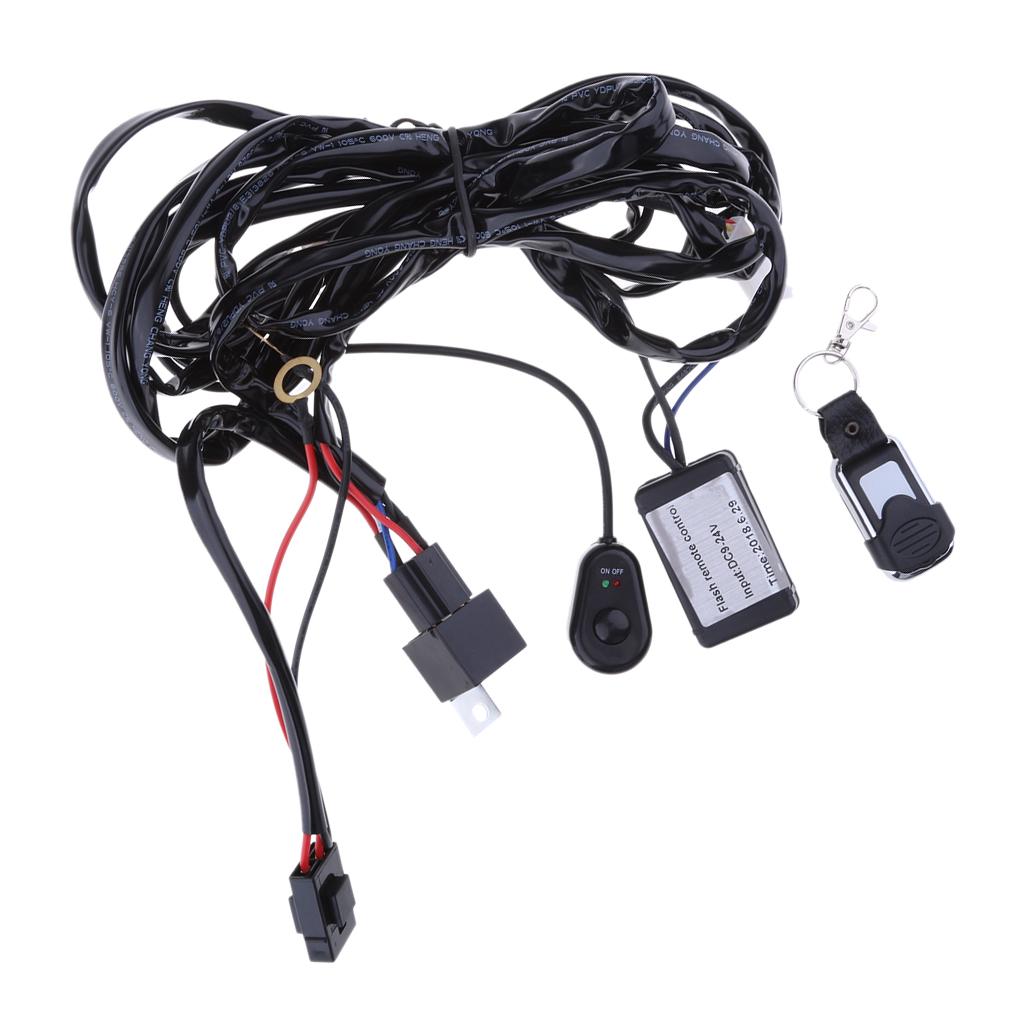 Buy 12V24V Car Remote Control Flash Strobe 2 LED Light Wiring Harness ...