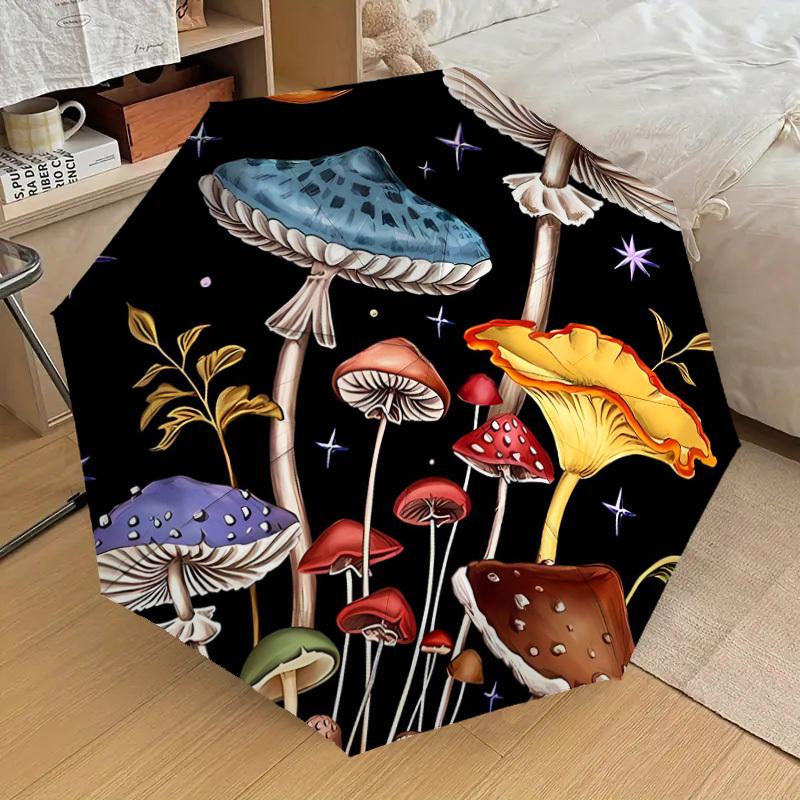 1pc Mystical Mushroom Garden Umbrella with Plastic Handle,Suitable for All Seasons Home Travel Outdoor UmbrellaDD655