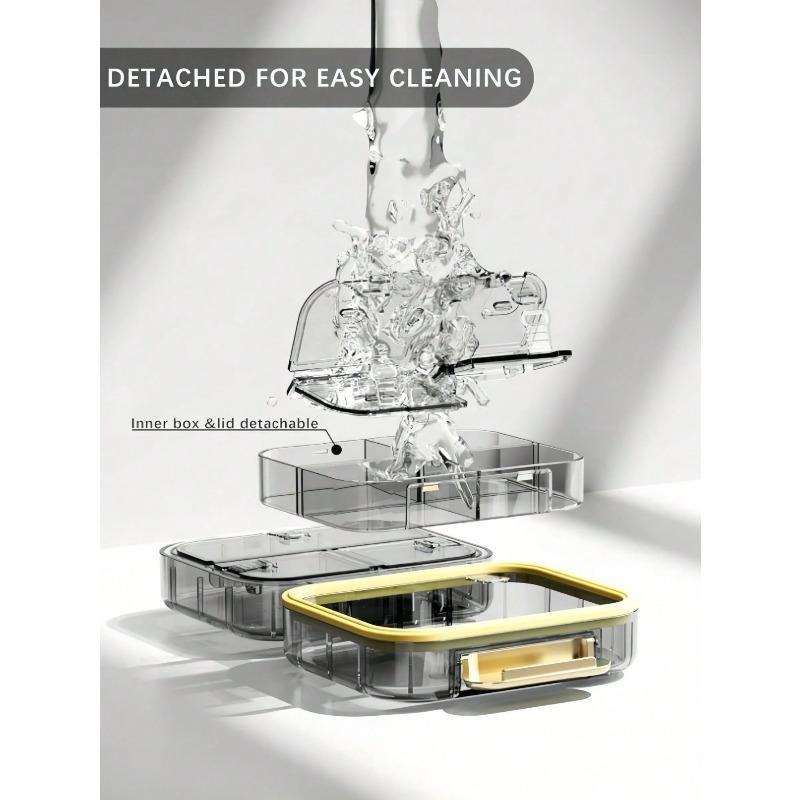 1PC 7 Compartments Portable Lightproof Moisture Proof Travel Pill Organizer Box Small Medicine Storage Case