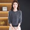 100% Pure Wool Women's Embroidered Round Neck Knitted Sweater - Autumn/Winter Fashion, Loose Fit, Plus Size