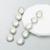 Women's Drop Earrings Alloy Inlaid Colored Rhinestones Long Premium Feel Temperament Earrings