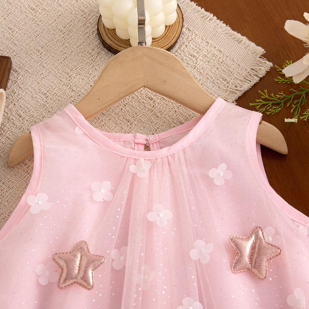 Baby Girl Summer Sleeveless Floral Mesh Dress (0-3 Years)