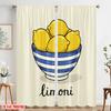 2pcs 2D Flat Printing Party Window Curtains Bowl of Lemons Fabric Without Electricity Festive Wall Decor Use for Decorations