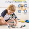 Children's Balance Ability Montessori Toy Wooden Astronaut Button Beaded Blocks Stacking Game Kids Educational Toy Gift with Box