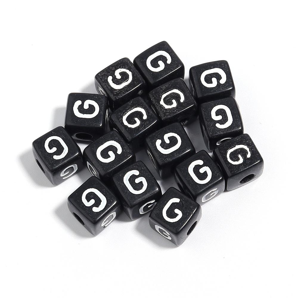 50-100 Stück Schwarze Acryl Buchstabenperlen A-Z Alphabetperlen Würfel Abstandshalterperlen Für DIY Armband Halskette Schmuckherstellung Zubehör