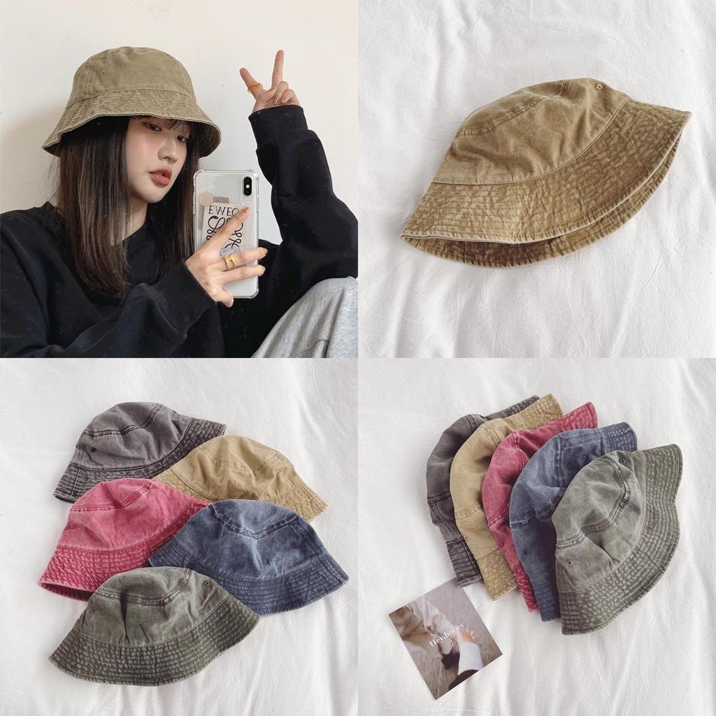 Trendy Retro Washed Denim Fisherman Hat For Women Sun Protection And Age Reduction