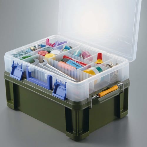 JEJ Astage Parts Storage Box PS-400 Clear, 29cm Deep X 7.8cm High X 40.5cm Wide, Set of 6, for DIY Tools and Fishing Tackle