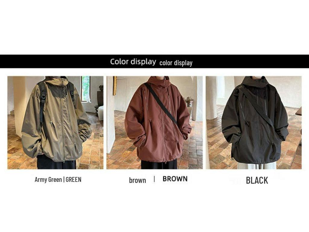 Unisex Outdoor Hooded Windbreaker Jacket for Spring and Autumn - Casual, Loose-Fit Sport Jacket for Men and Women
