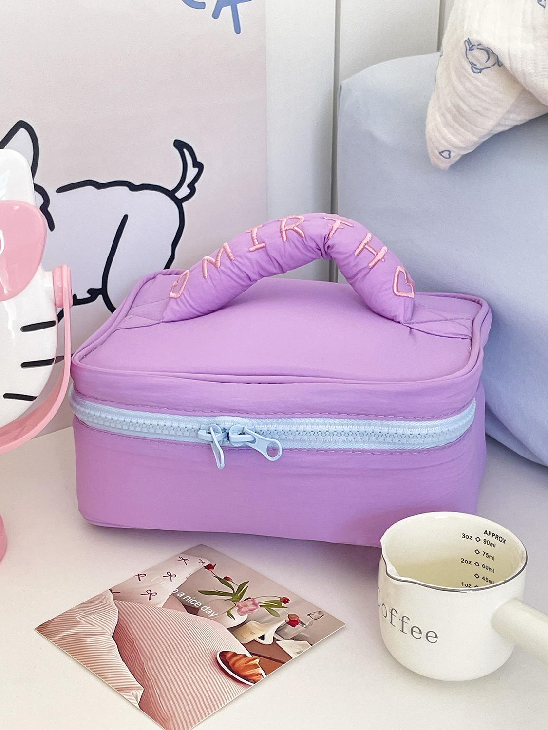 

Macar-colored high-capacity travel handbag, makeup bag, Korean-style ins fashi світло-фіолетового кольору