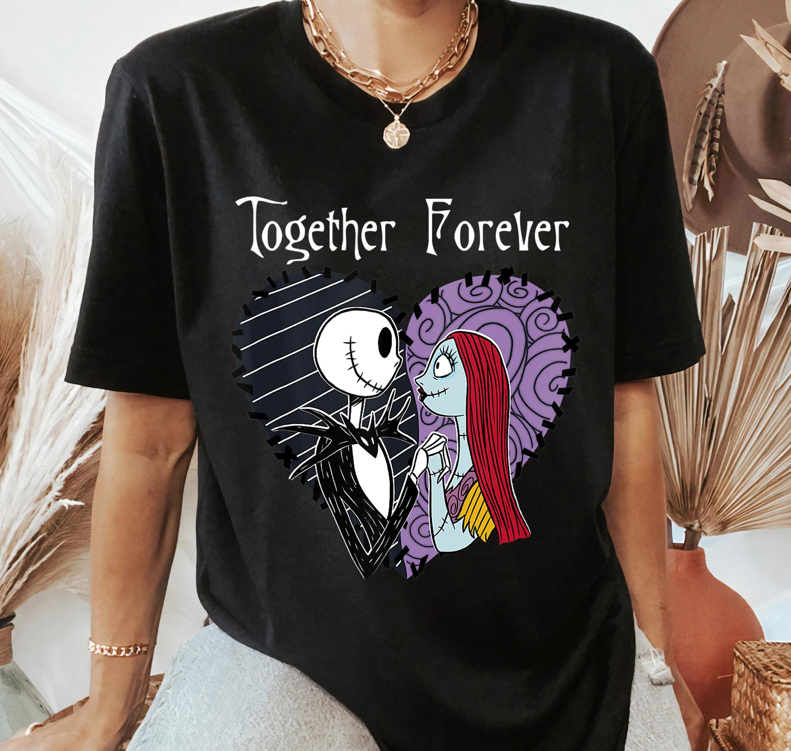 The Nightmare Before Christmas Jack  Sally Together   Shirt  land Matching Christmas Group Shirts S