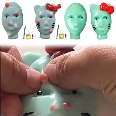 Pimple Popper Fidget Toy with Filler Tools Weird Alien Design Stress Relief Squeeze Gift Adult Reusable Anxiety Reducer