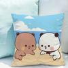 Bubu Dudu Cartoon Bear Pillow Cover 45X45Cm - Cute Kids Bedroom Decor, Soft Plush Sofa Pillow Case For Living Room