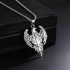 Trendy Retro Double-Winged Eagle Shield Pendant Stainless Steel Necklace