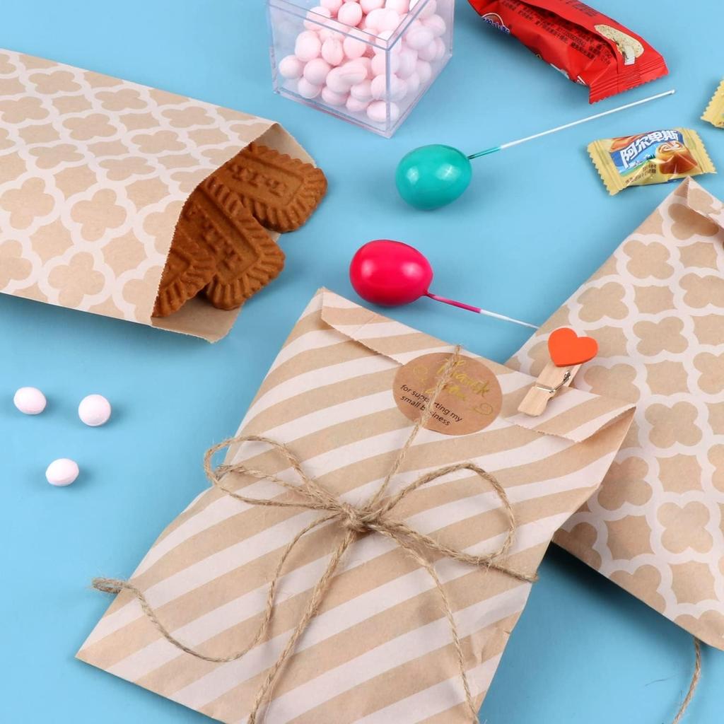 100 Candy Bar Bags Paper Bags Candy Bags for Easter Wedding Accessories Children's Birthday 2 Designs with 50 Gift Bags Each