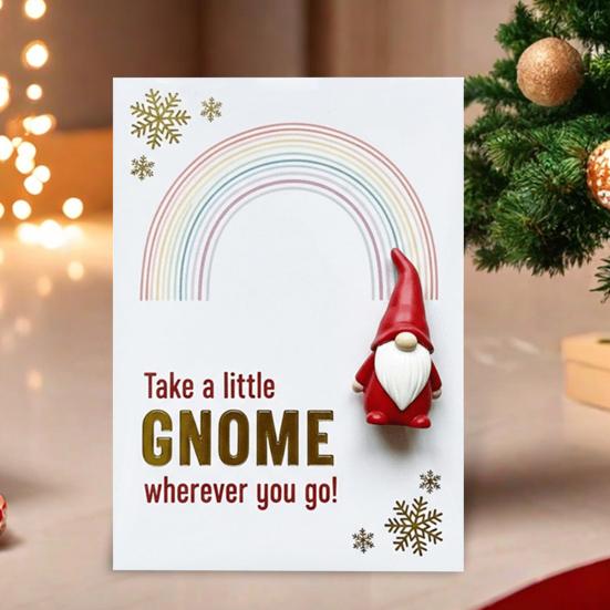 Yousheng Little Gnome Pocket Hug Cards Cute Mini Dwarf Figurines with Encouragement Blessing Cards Positive Gifts for Friends And Family