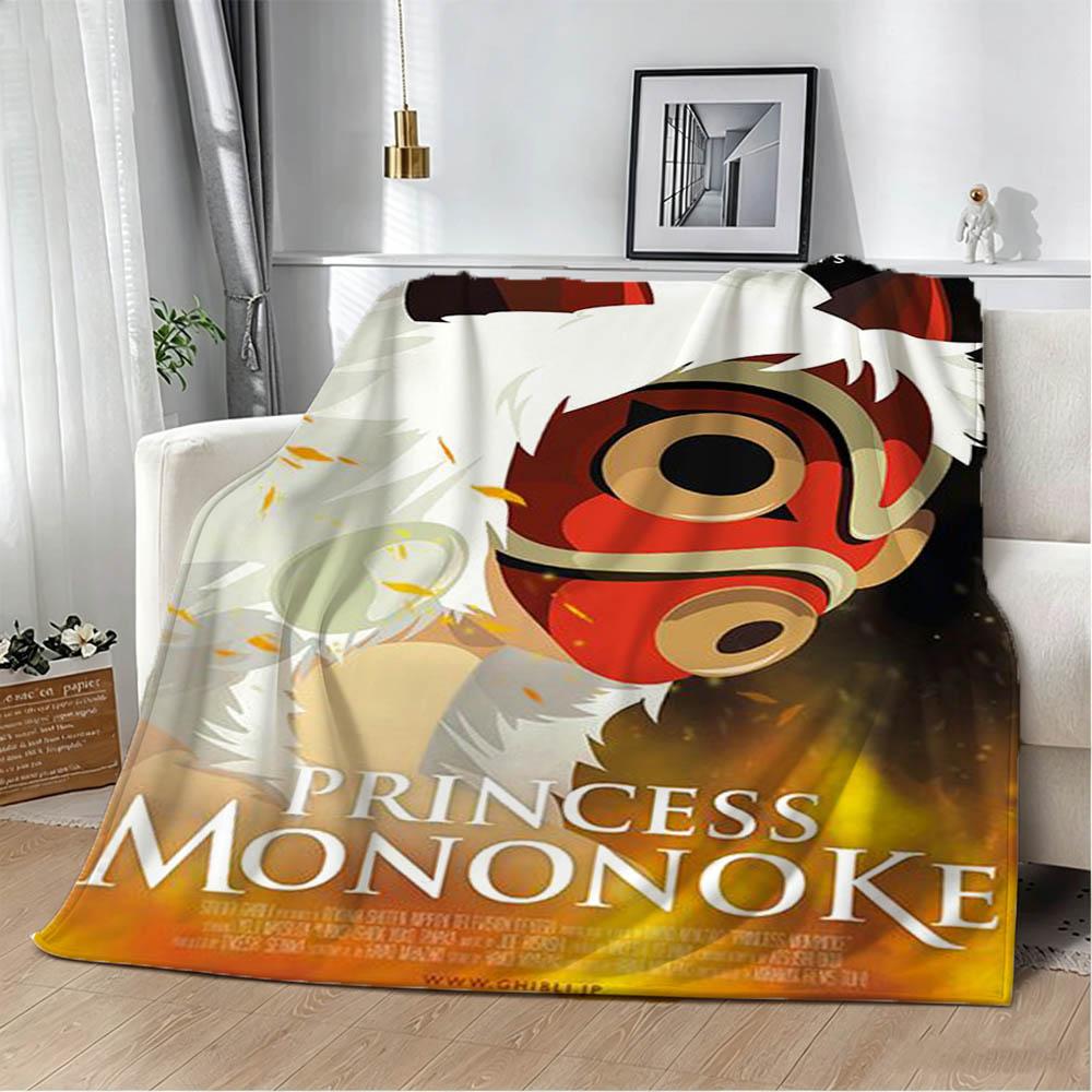3D P-Princess Cartoon The M-MononokeE Flannel Blanket Soft Throw Blanket Art For Home Decor Bedroom Bed Sofa Picnic Kids Gifts