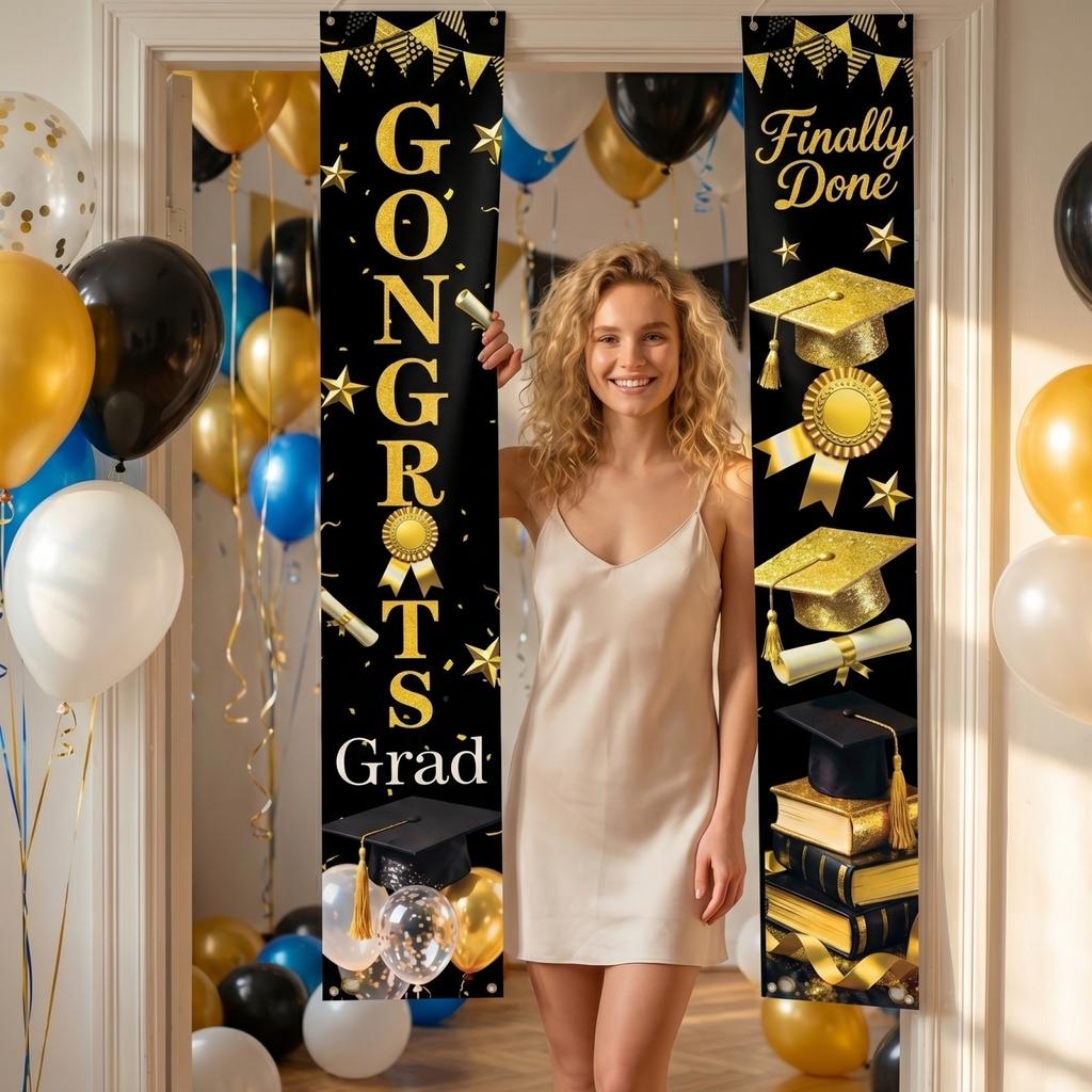 Graduation Class Decoration Door Flag Hanging Flag Graduation Party Decoration Supplies